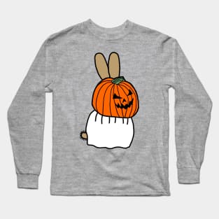 Cute Bunny Rabbit Wearing Halloween Horror Costume Long Sleeve T-Shirt